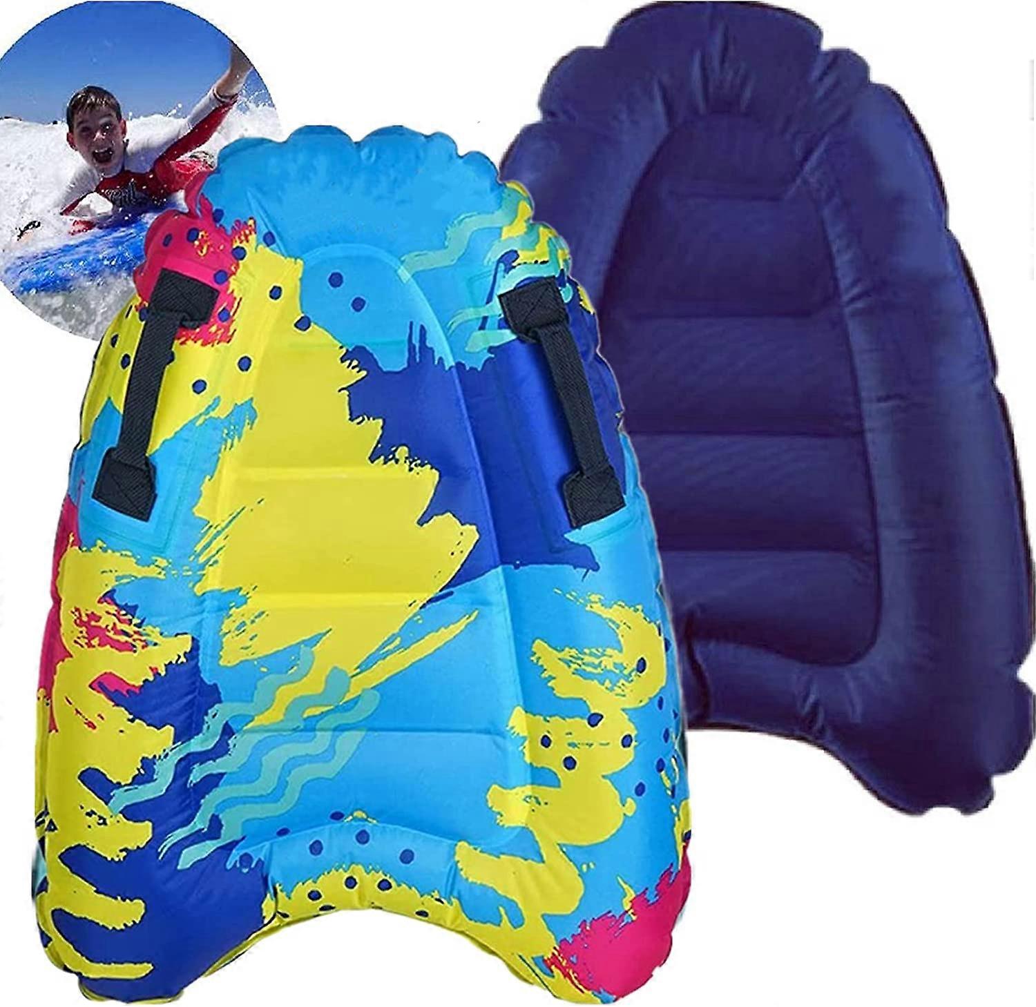 Inflatable Body Surfing Float Board Surf Rider for Slip and Slides Pool Water Game Portable Dual Buggie Board Wave Bodyboard Water Beach Fun Toy Doubl