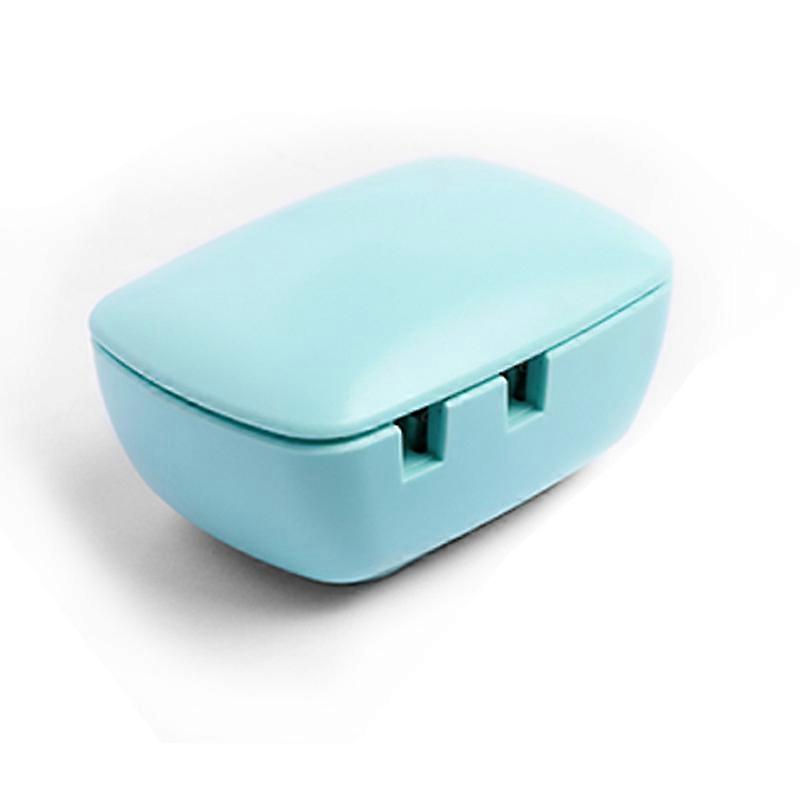 Blue electric toothbrush storage and disinfection device