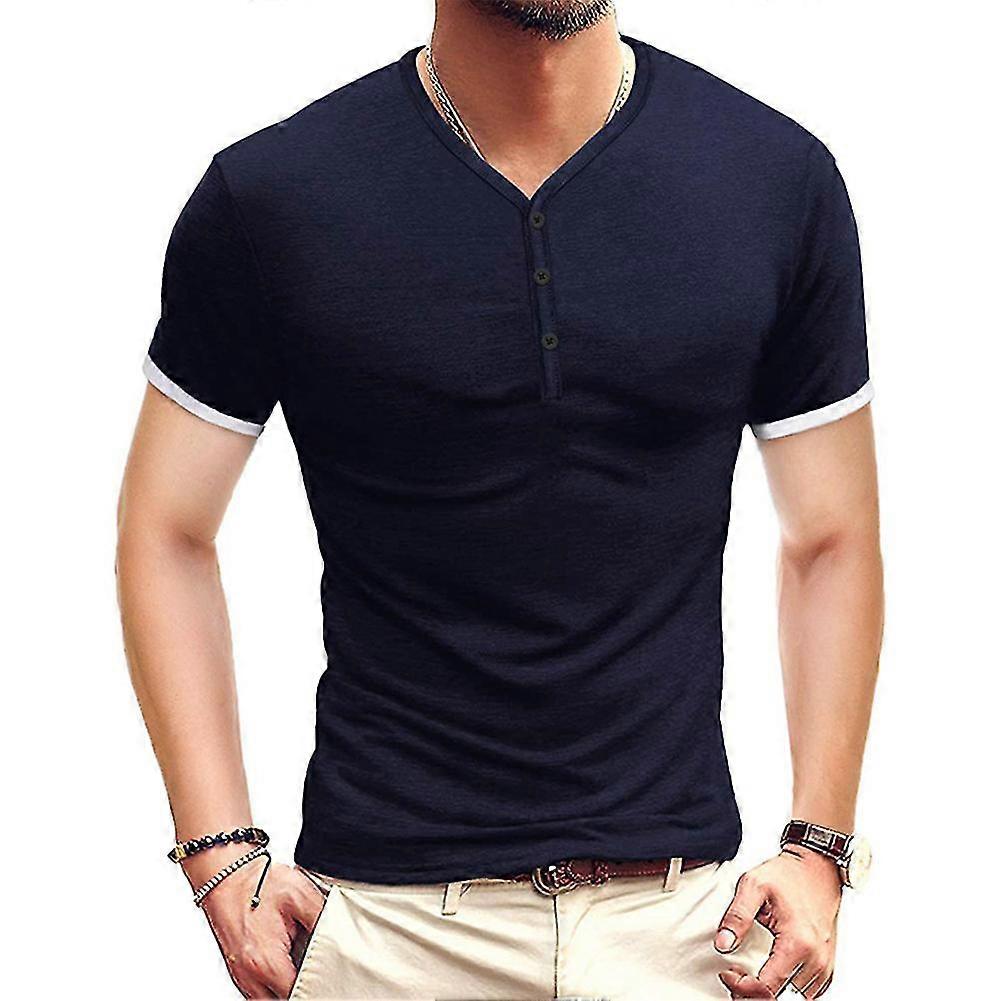 Men'S Casual Short-Sleeved Basic Summer Solid Color T-Shirt