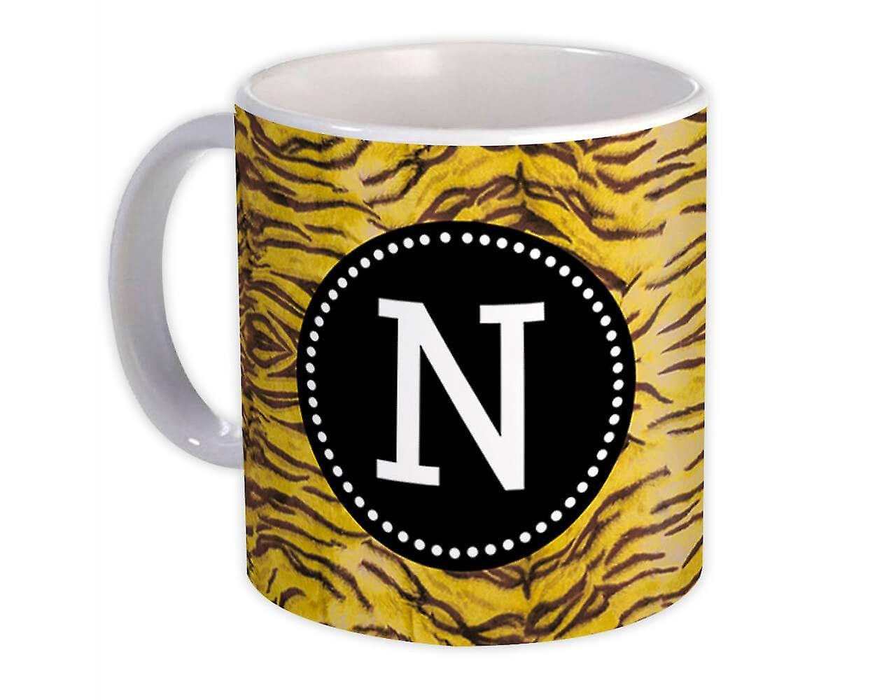 Geschenk Mok: Monogram Letter N Tiger