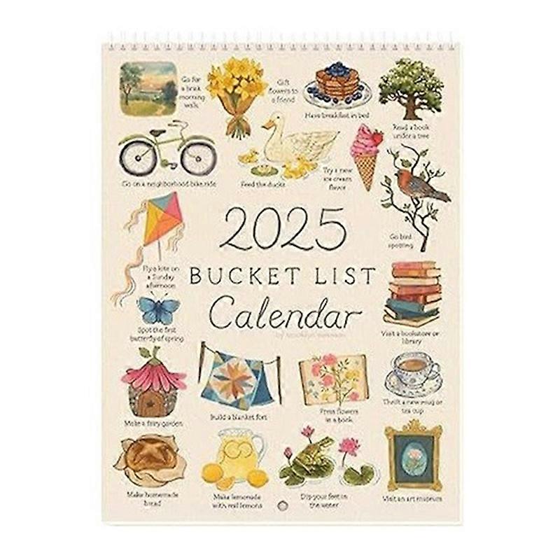 2025 Bucket List Calendar Personalized to Do List/Note Monthlys Calendar for Living Room Home Decor