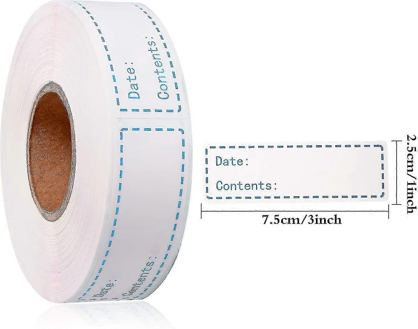 500ピース食品冷凍庫ラベル1 x 3インチ粘着性リムーバブルストレージ冷蔵庫食品日付ラベル簡単きれいな葉残留物なしフィス