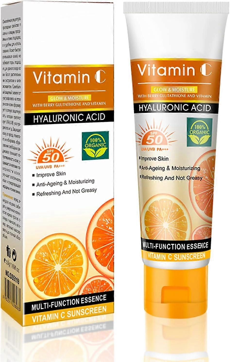 Advanced Sun Cream Spf 50+,Face Sunscreen With Vitamin C,SPF 50 Face Moisturiser SPF 50 UVA & UVB Protection,Suncream Waterproof & Non-Greasy,Moisturi