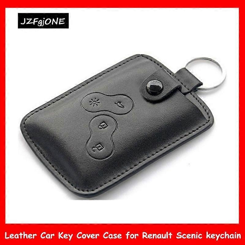1Pc Men Fashion Black Leather Car Key Cover Case Wallet Holder Shell for Car Renault Scenic keychain