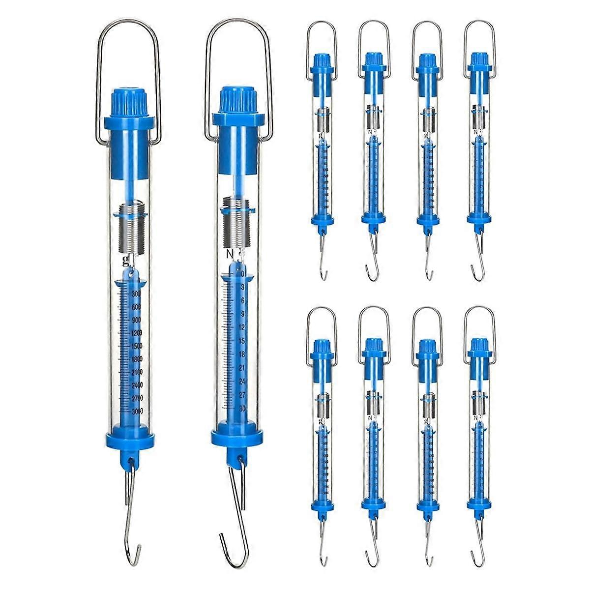 Spring Scale, 10 Pack 30N Transparent Spring Balance Hanging Tube Spring Scale