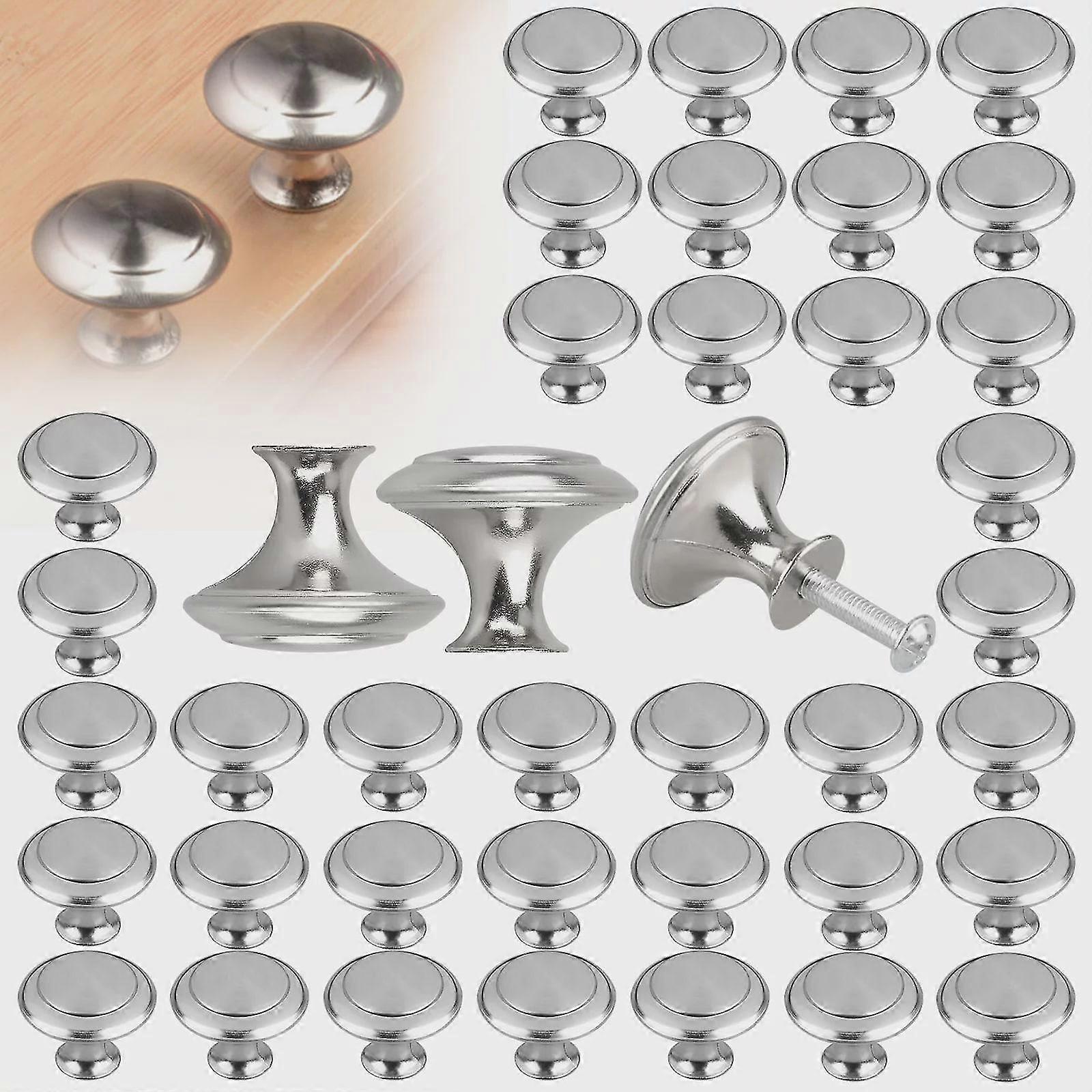 40/20pcs Kitchen Cabinet Heavy Pull Knobs, Brushed Nickel Cabinet Knobs Cupboard Door Knobs Kitchen Hardware Round Pull Knobs for Bathroom Draw-yyc
