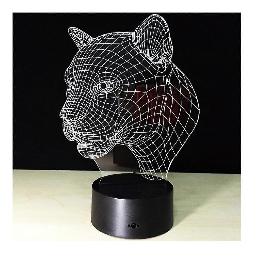 Leopard head LED colorful night light table lamp 3D