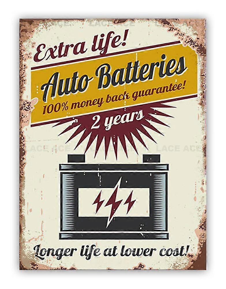 Retro stílusú extra élettartamú automatikus akkumulátorok fém garázs jel műhely fészer mód-488