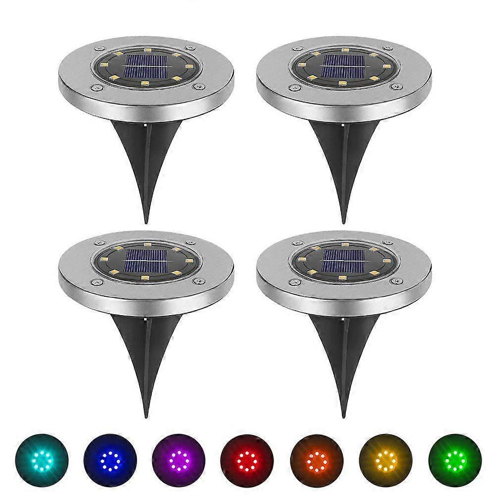 4pack Solar Ground Lights For Outdoor Garden Waterproof Decking Lights