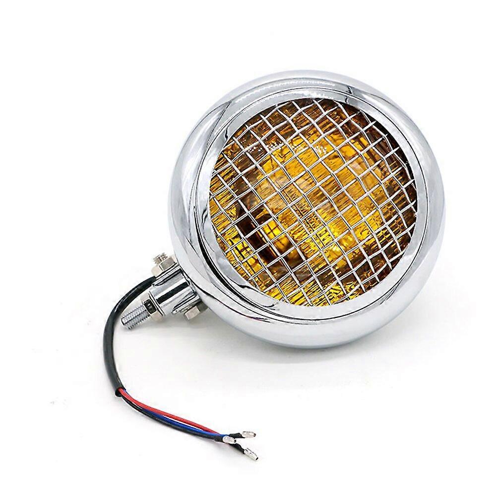 6-3/4'' Hi/Lo Beam Solid Steel Forlygte 12V 60W Forlygte Mesh Grill Forlygte Til Harley Bobber Cruiser Custom Motorcykel
