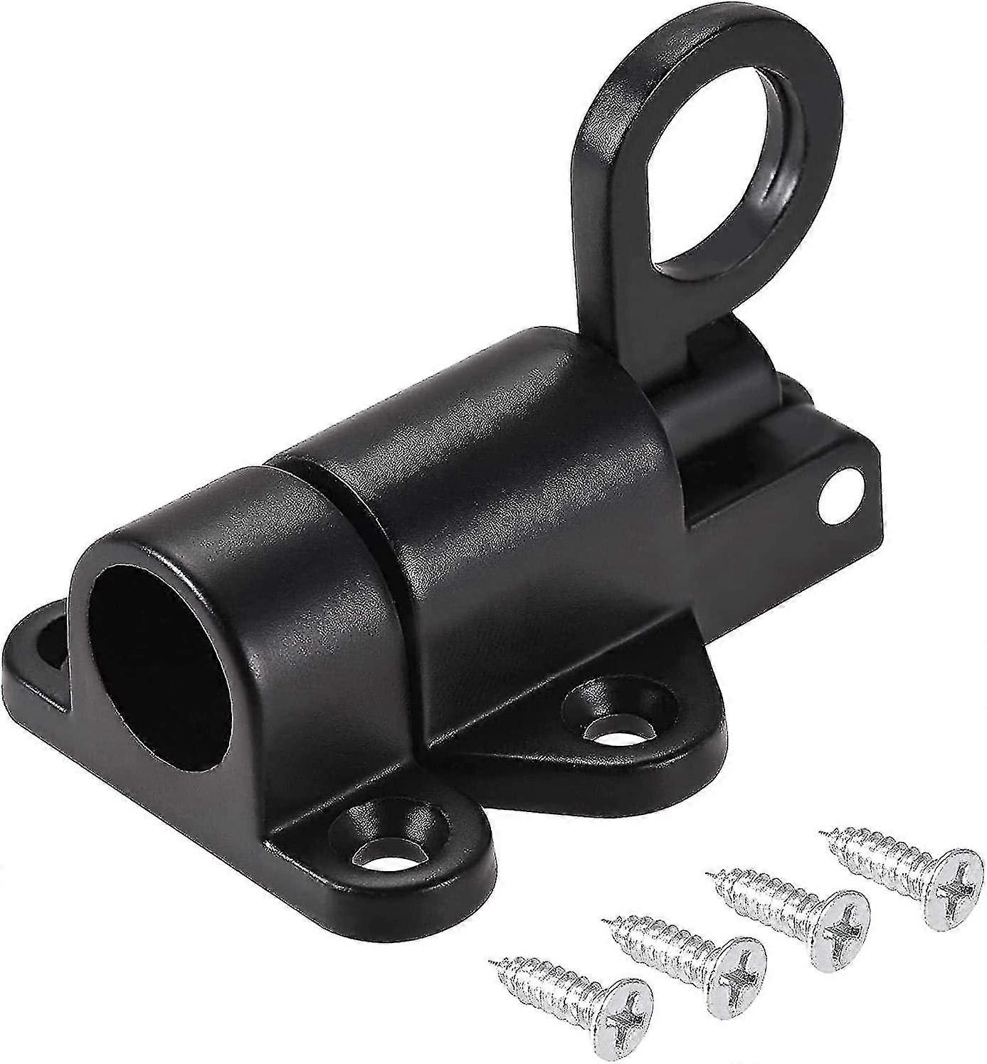 Aluminum Alloy Automatic Spring Latch - Sliding Door Latch - Automatic Latch - Spring Latch - For All Types Of Iior Doors - Black, One Piece