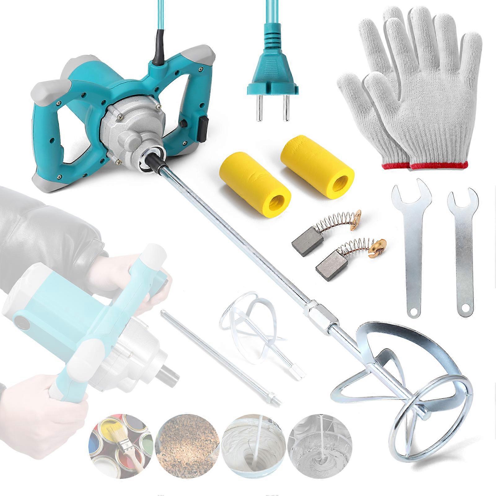 2600W Electric Concrete Mixer Portable Handheld Concrete Cement Mixer 6 Speeds Adjustable Mixing Machine Thinset Mortar Grout Plaster Paint Stirring T
