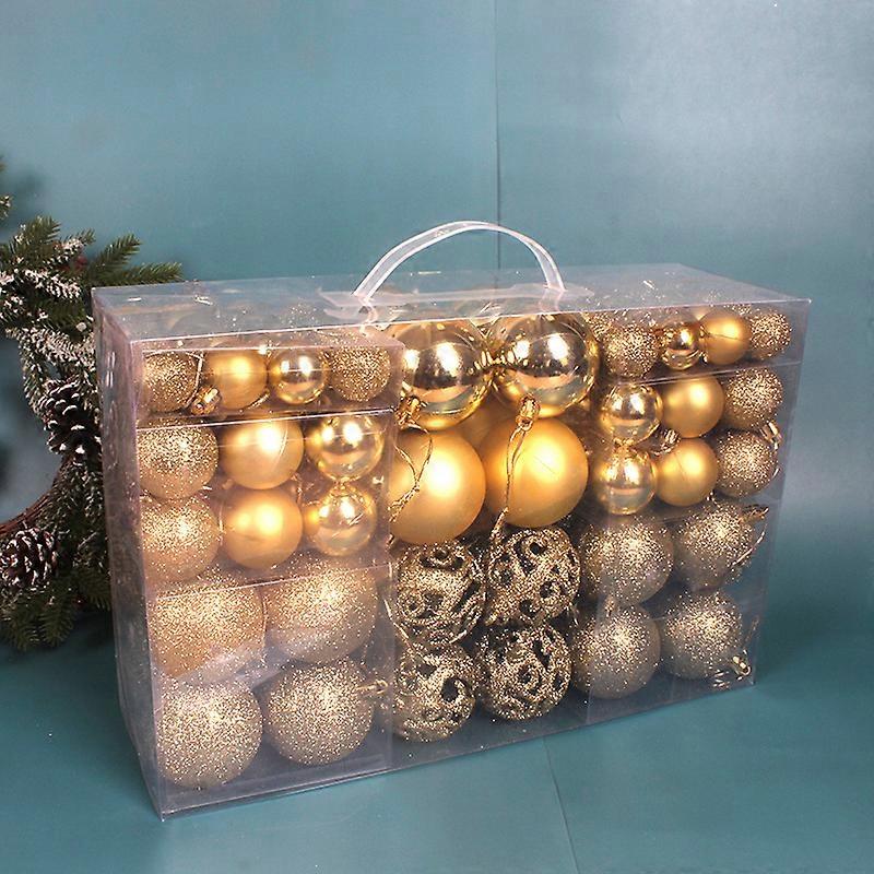 Christmas balls, Plastic, Plastic, Gold, 100x