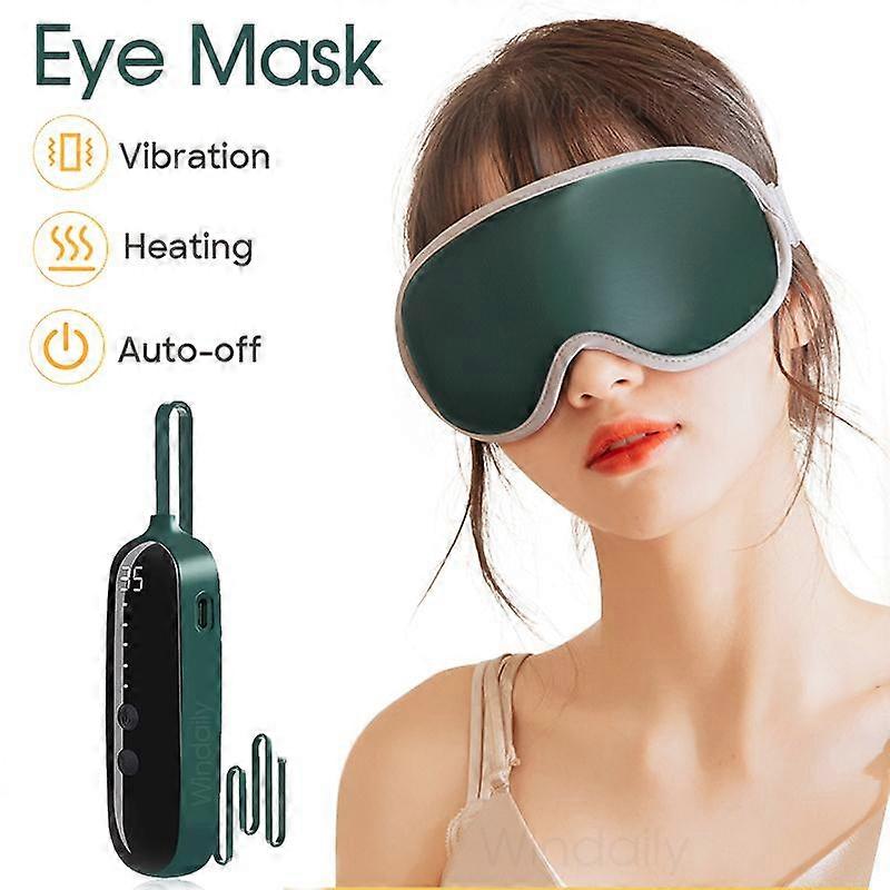 Eye Massager Vibration Heated Eye Mask 5 Modes Auto-Off USB Rechargeable Eye Care Machine Hot Sleeping Mask With Remote Control