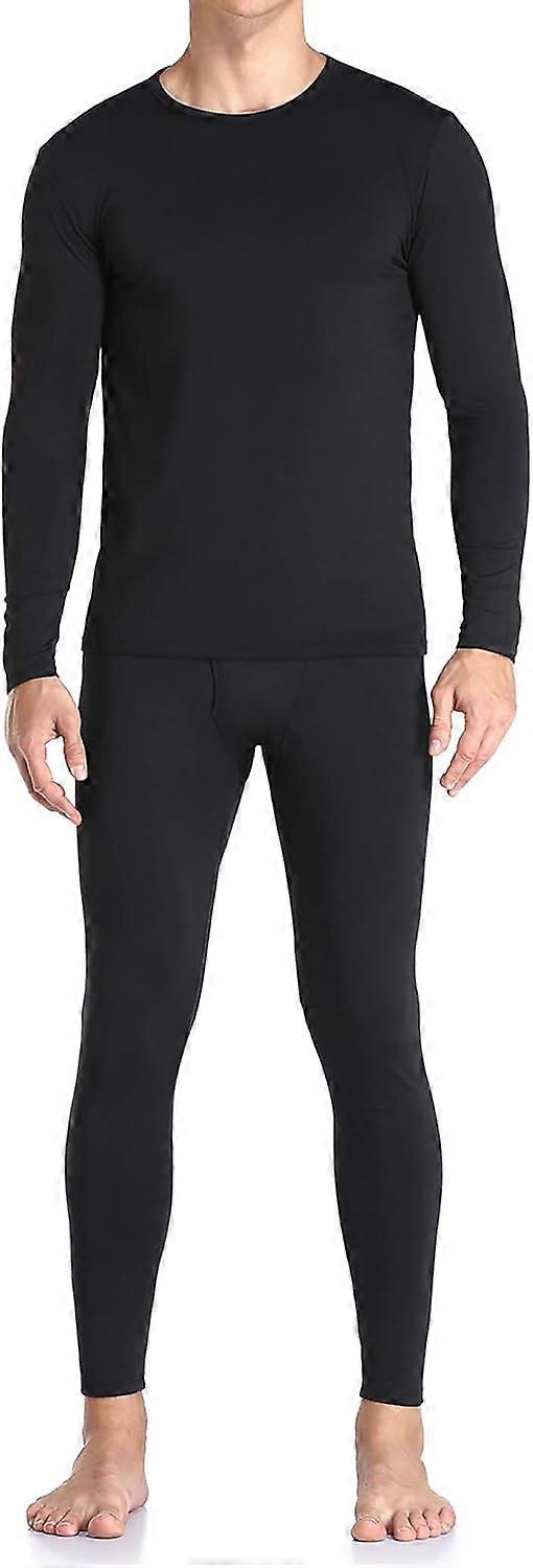 Intimo termico per uomo Long Johns con foderato in pile, strato di base uomo per il freddo Top Bottom