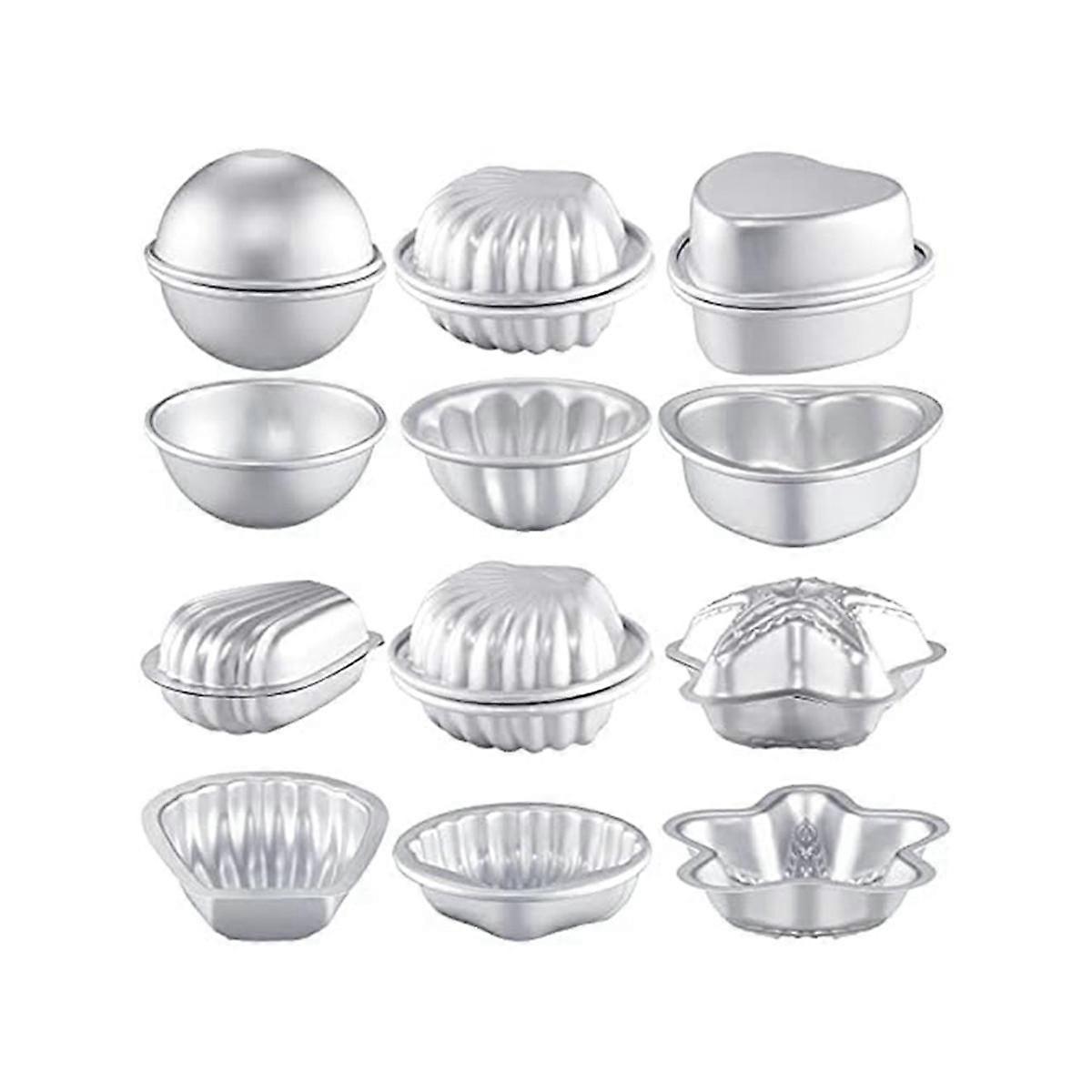 12 Pcs 6 Shapes Bath-Bomb Making for Crafts DIY Bath-Bomb Crafting Press Mould for Handmade Soaps C