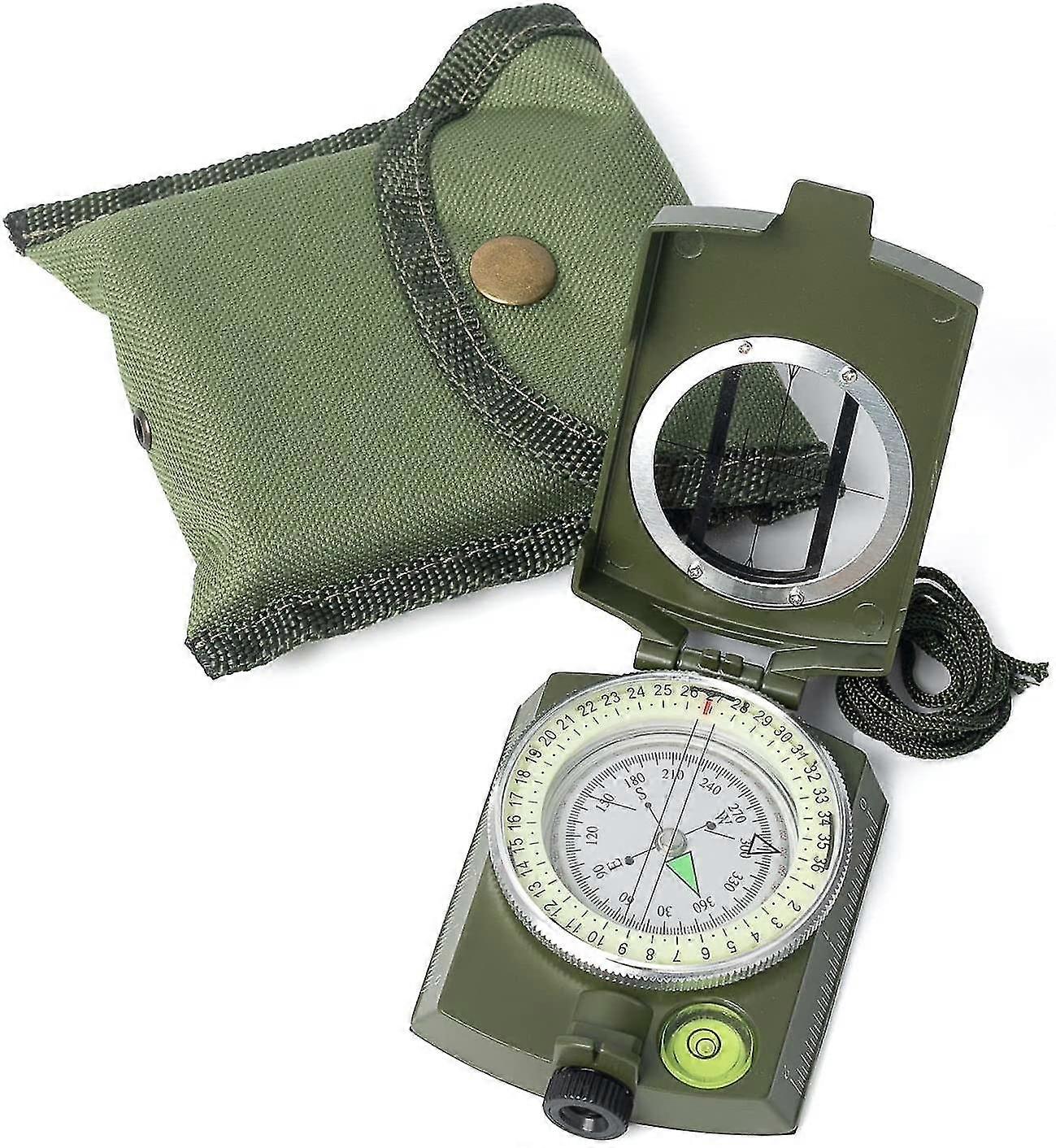 Tactical Survival Compass With Lanyard & Pouch, For Expedition Map Reading, Navigation, Orienteering And Survival