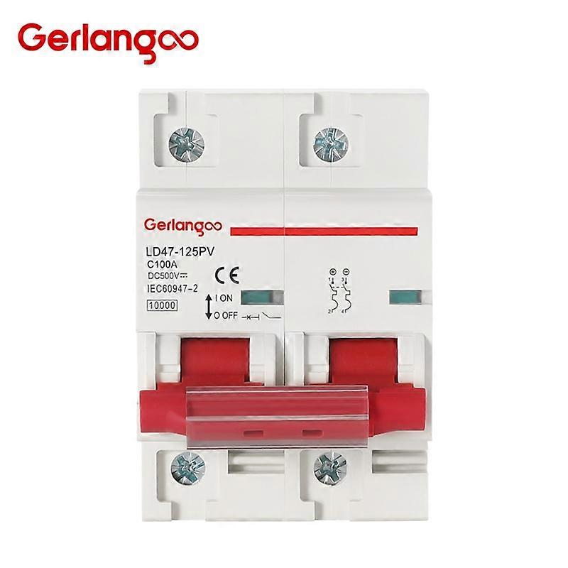 2P DC MCB 600V 125A 100A 80A Circuit breaker FOR PV System C curve Battery Main Switch