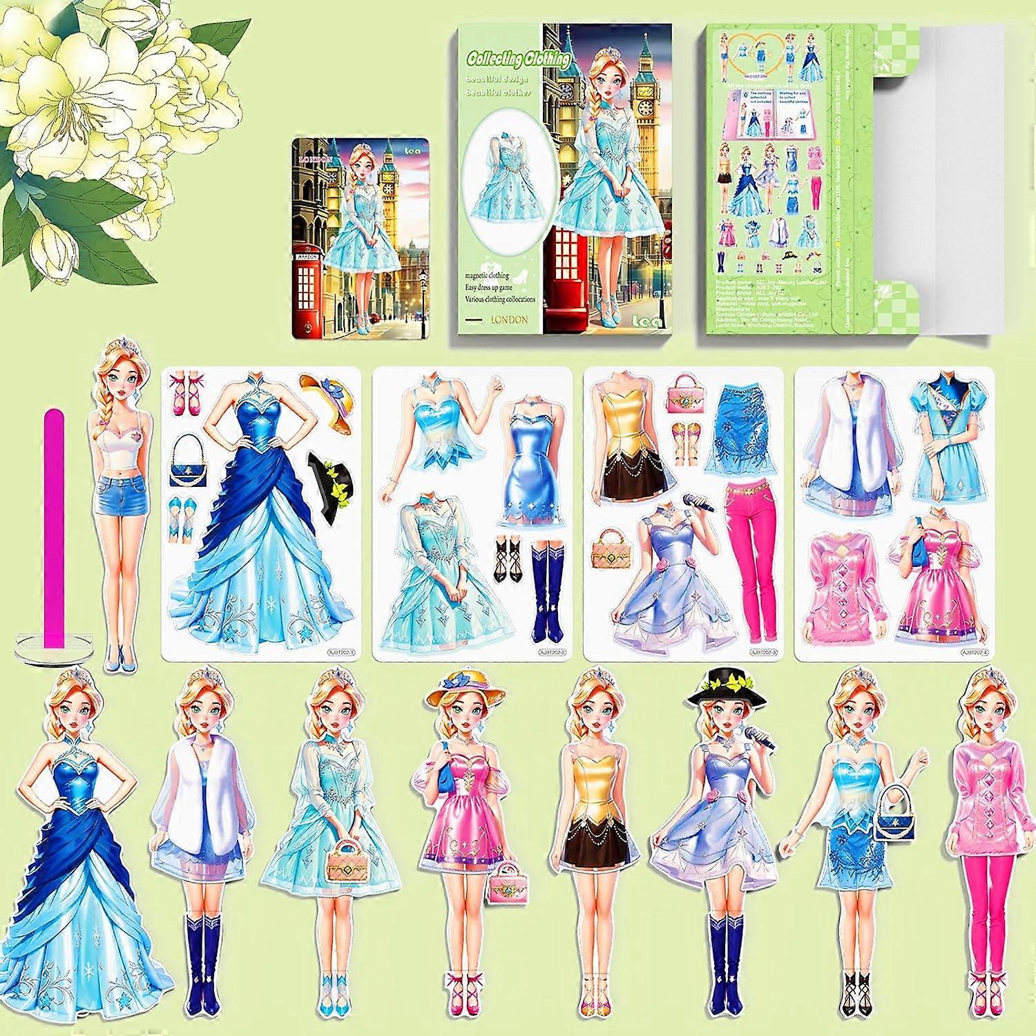 磁気ドレスアッププリンセスペーパードール女の子用磁気ドレスアップ人形