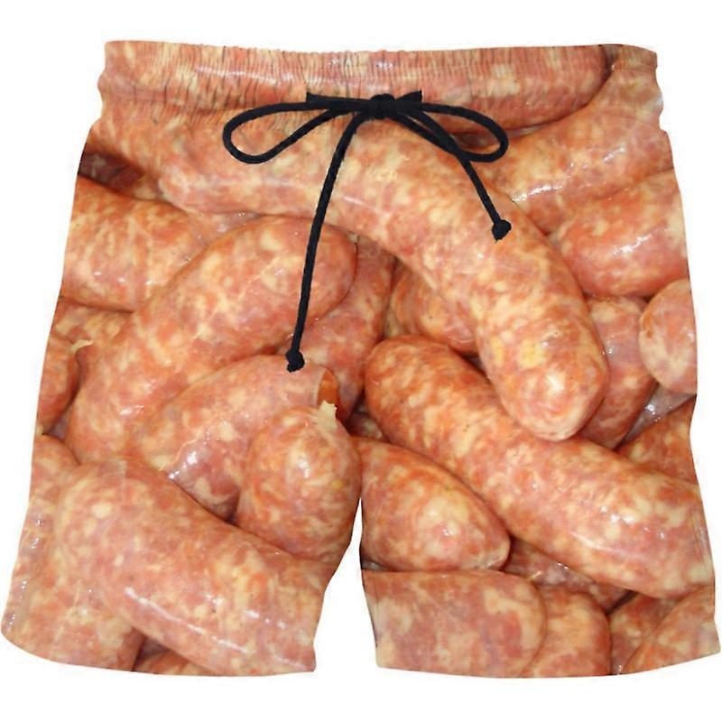 Men's Cool Swimtrunks 3D Food Sausage Printed Beach Shorts