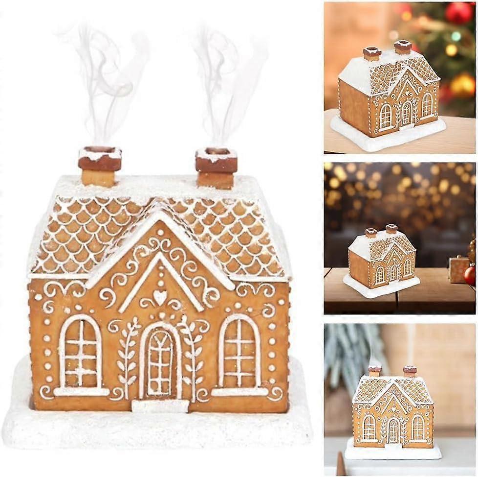 Log Cabin Snowy Winter Incense Cone Burner