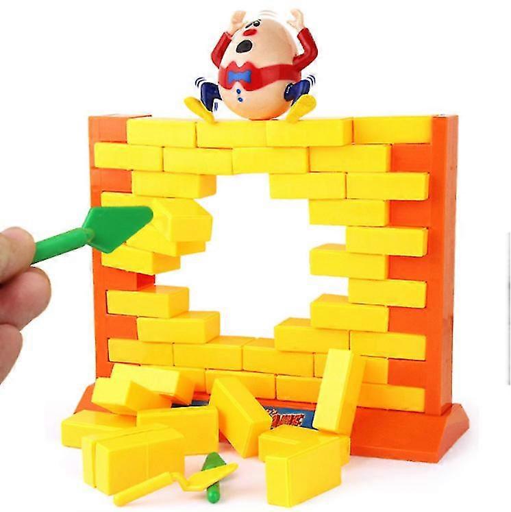 Kinderspeelgoed slopen het muurspel, grappige dumpy legpuzzelstenen