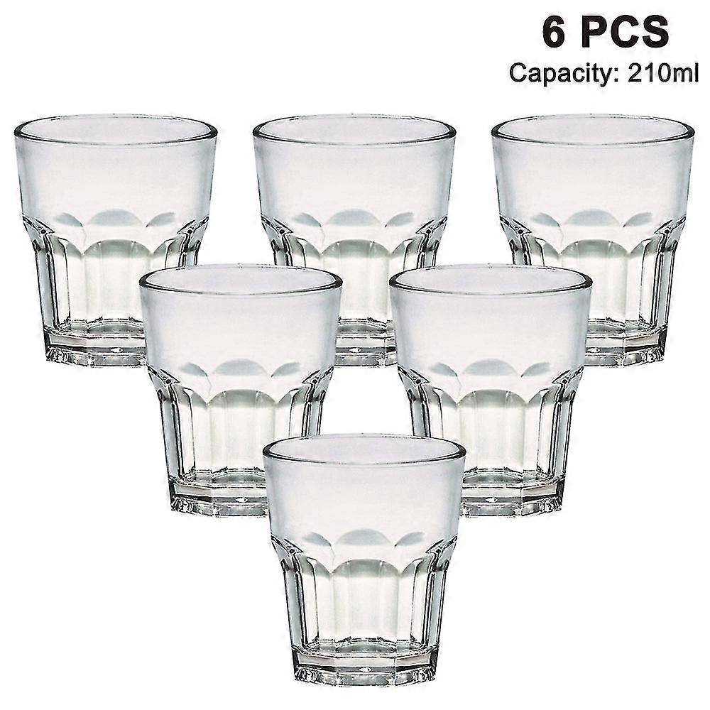 Pack Of 6 Shatterproof Reusable Acrylic Drinking Cups Octagonal