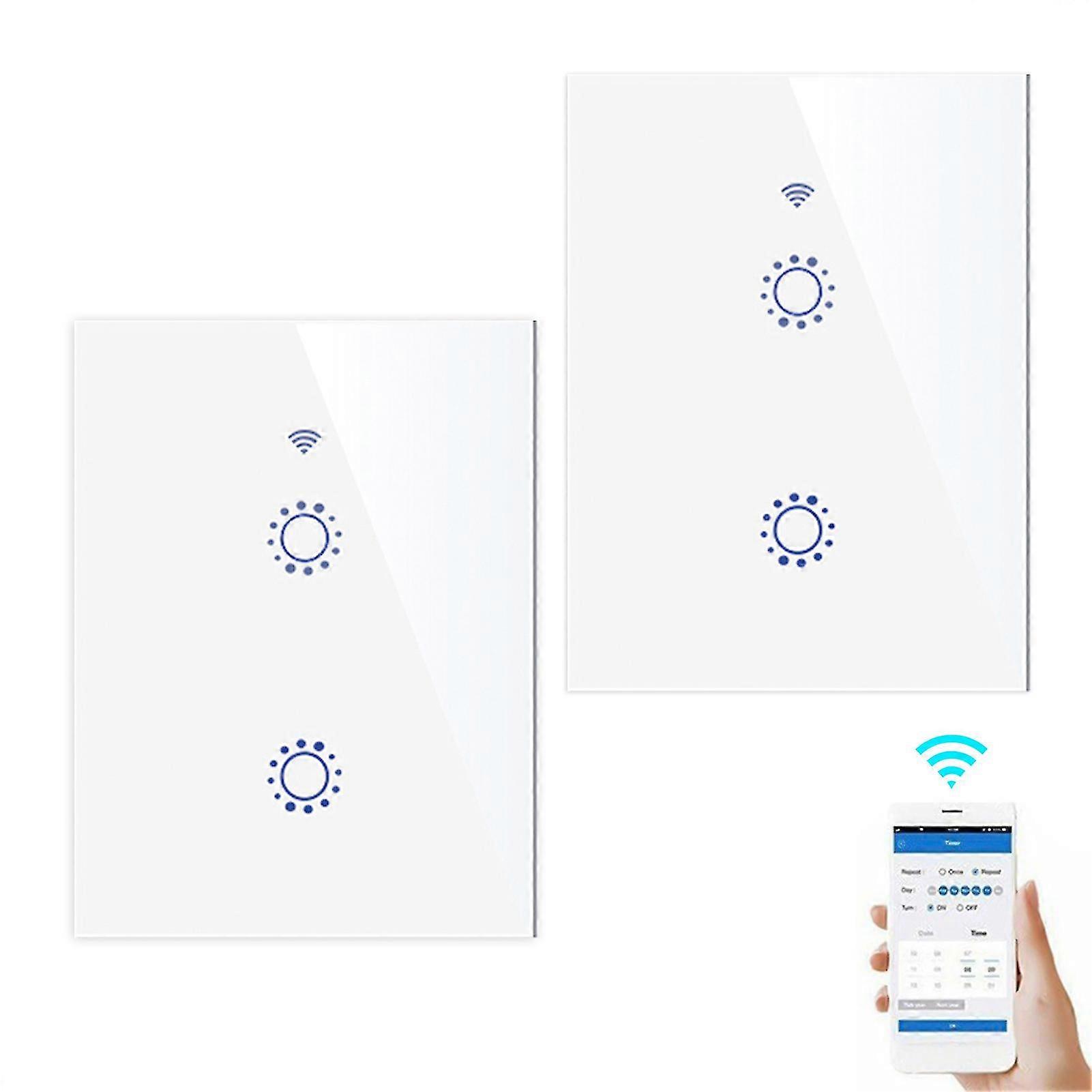 2-way Wi-fi Smart Switch Light Switch Voice Control, Remote Control, Touch Control Compatible With Alexa Google Home Schedule, Timer, Countdown Needs
