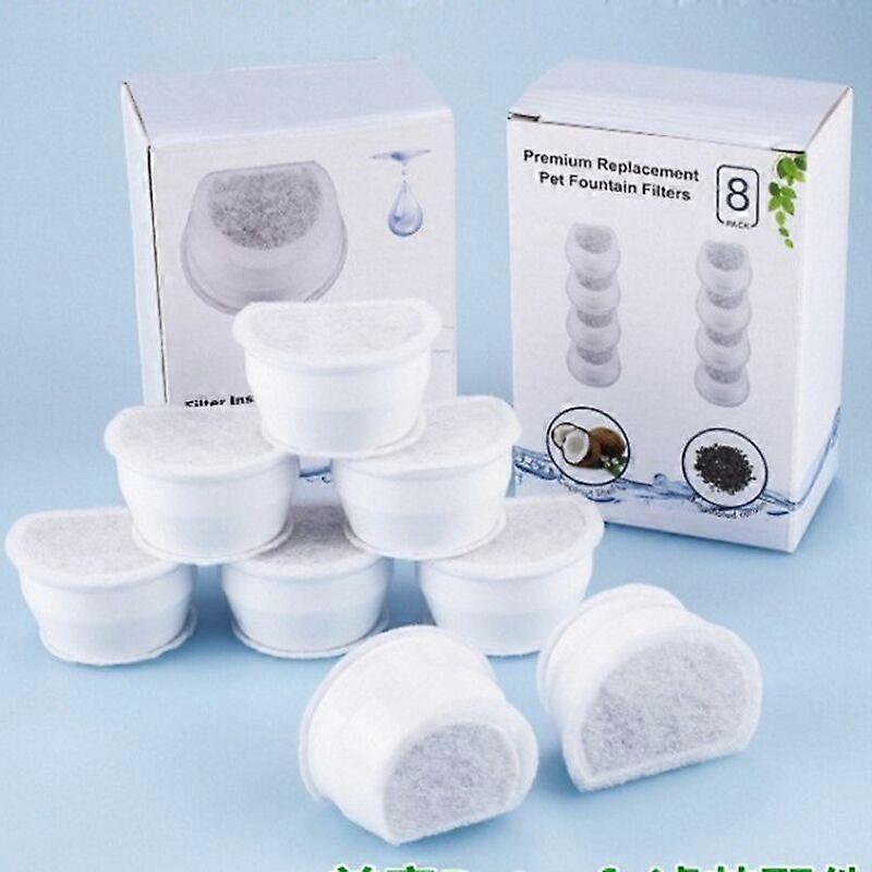 Replacement Charcoal Filters For Petsafe Drinkwell Avalon, Pagoda, Gallon, Sedona And Ocean View Fountains, 8 Fountain Filters Size 2