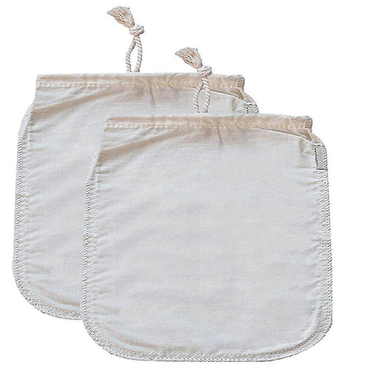 2-Piece Cheese Cloth, Fine Mesh Cord Cheesecloth Bag, Multiple-Use Cheese Cloth for Filtering, Reus