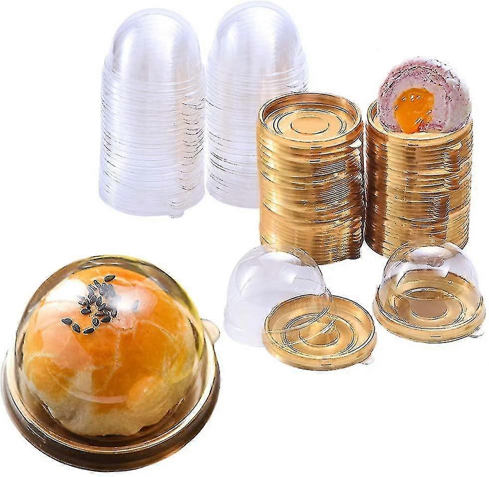 50pcs 2 polegadas de material biodegradável claro Mini Cake Box Presente de aniversário de casamento