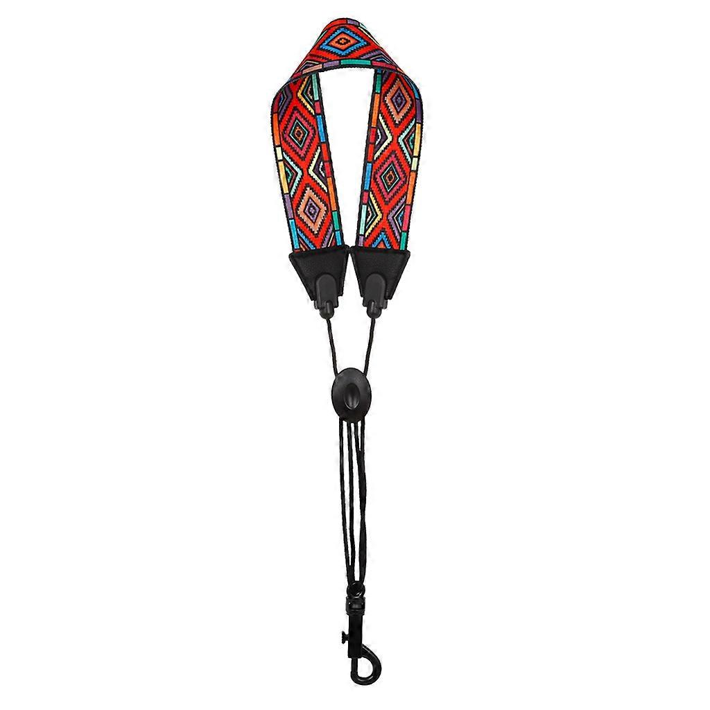 Saksofonhalsrem i skinn med polstring for alt-tenor, baryton, sopran