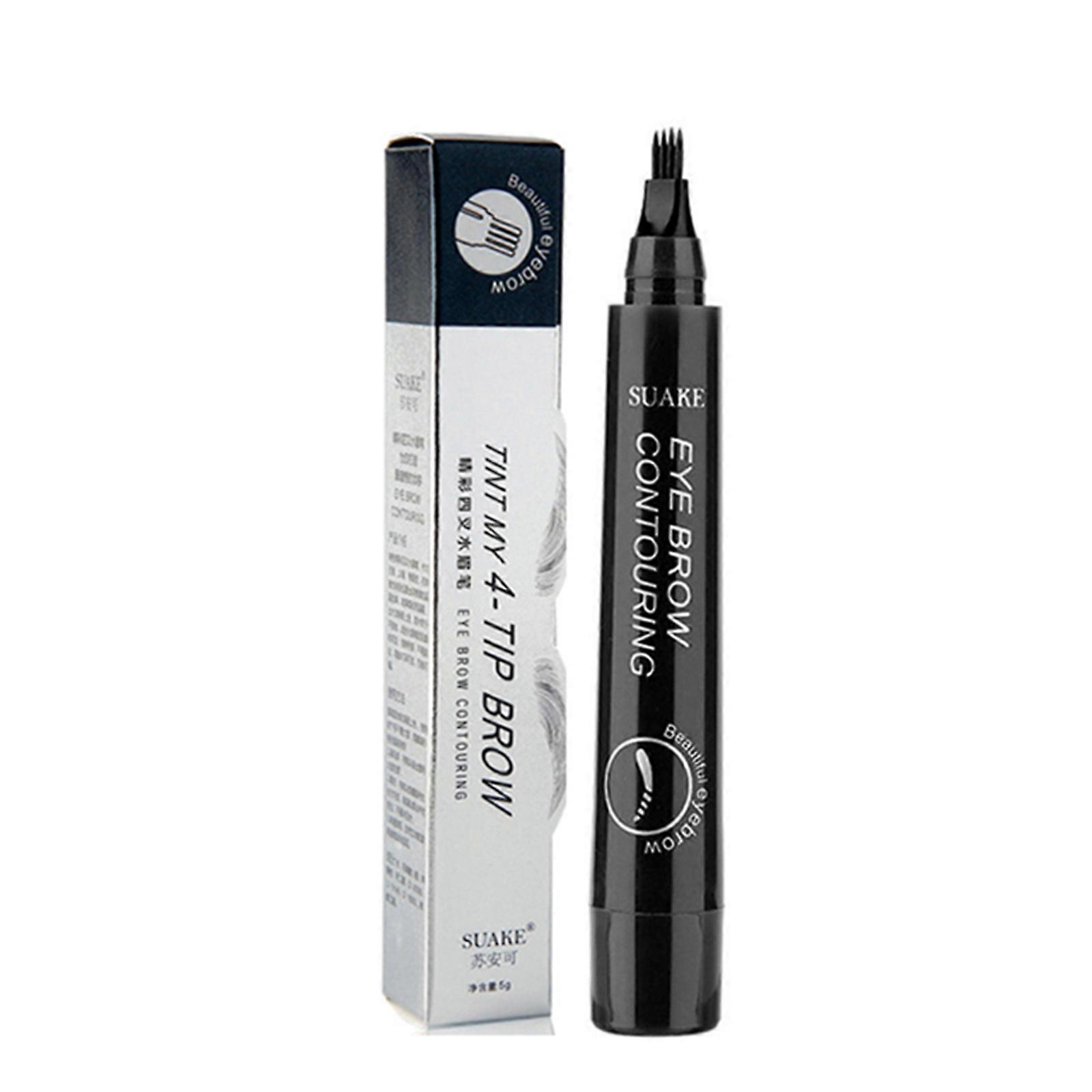 Four Forked Eyebrow Pencil Natural Microblade Waterproof Not Smudge-proof Long-lasting Liquid 4 Points - Light Brown