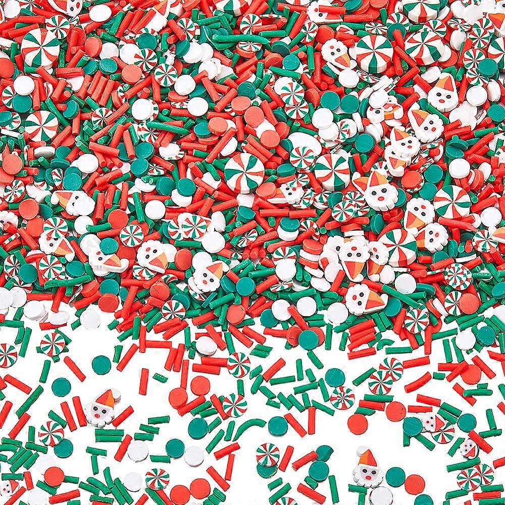 Christmas Themed 1 Set DIY Epoxy Resin Material Filling including Polymer Clay and Plastic Beads Mixed Shapes Mixed Color 5~11x1.5~9x0.5~3mm 100g/set