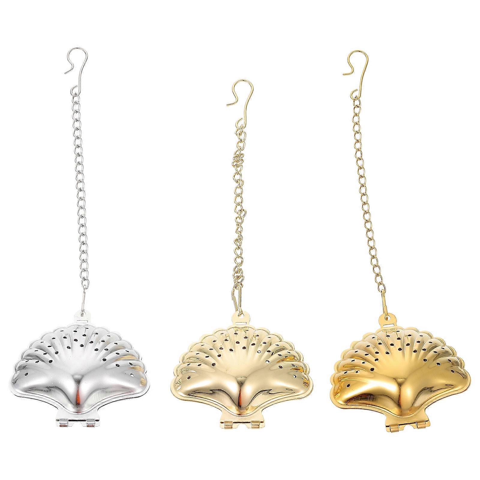 3 Pcs Stainless Steel Tea Filters Creative Shell Shape Tea Strainers Tea Infusers