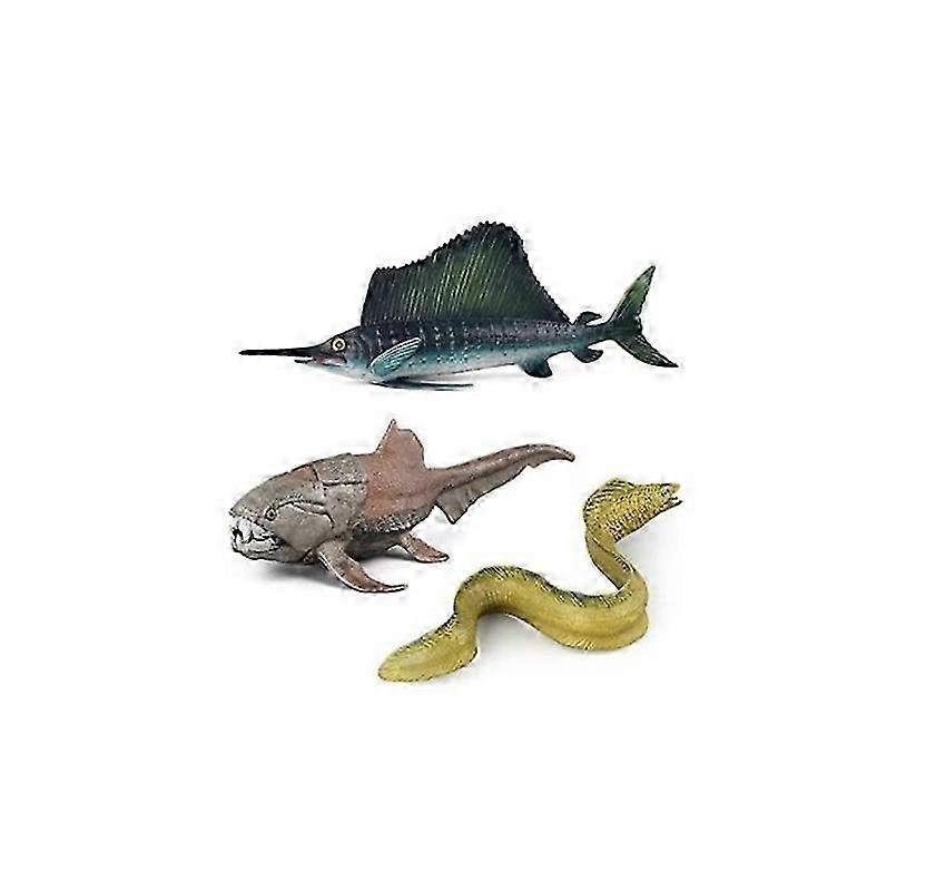Deep Sea Creature Animal Statue Simulated Sea Creature Model - 3 Pieces