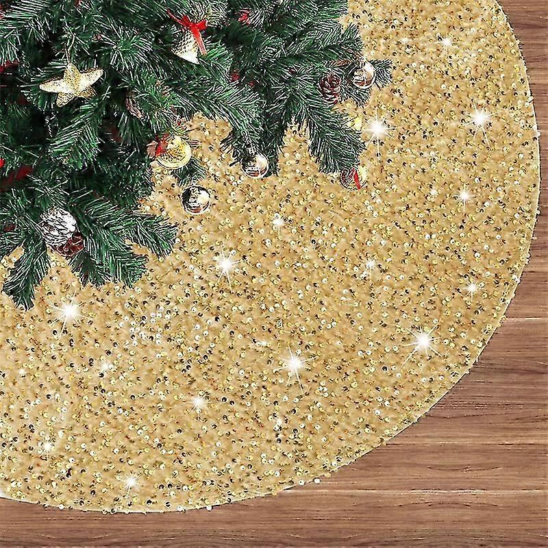 Glitter Tree Skirt Sequin Embroidery Velvet Christmas Tree Skirt