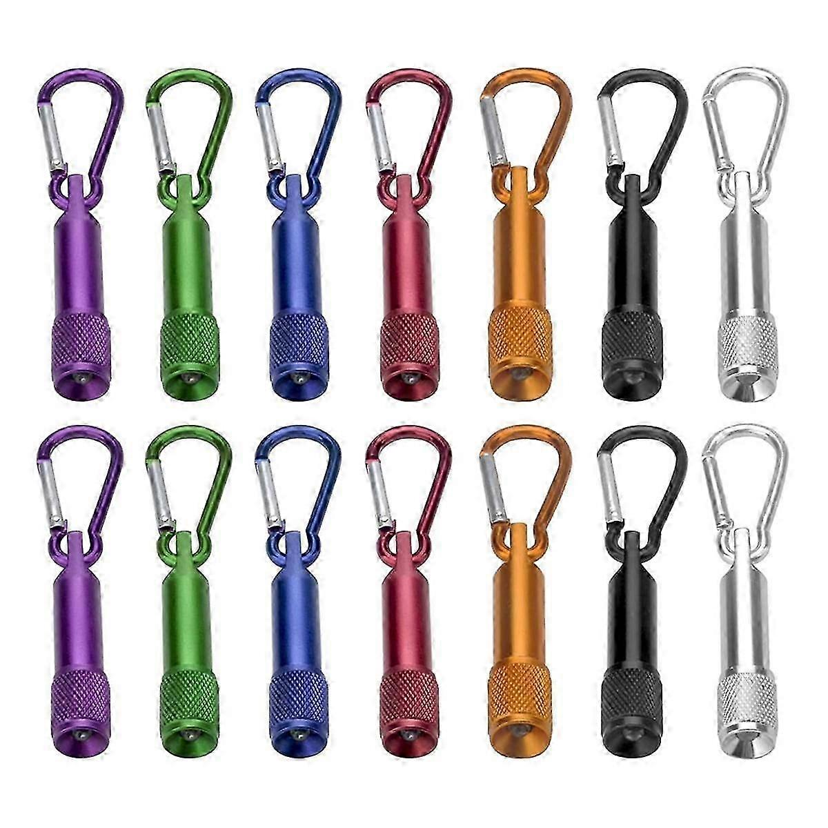 14pcs Mini Torch Key Ring LED Key Pendant Torch Aluminium Small Hand Lamp Torch Children suitable for Outdoo