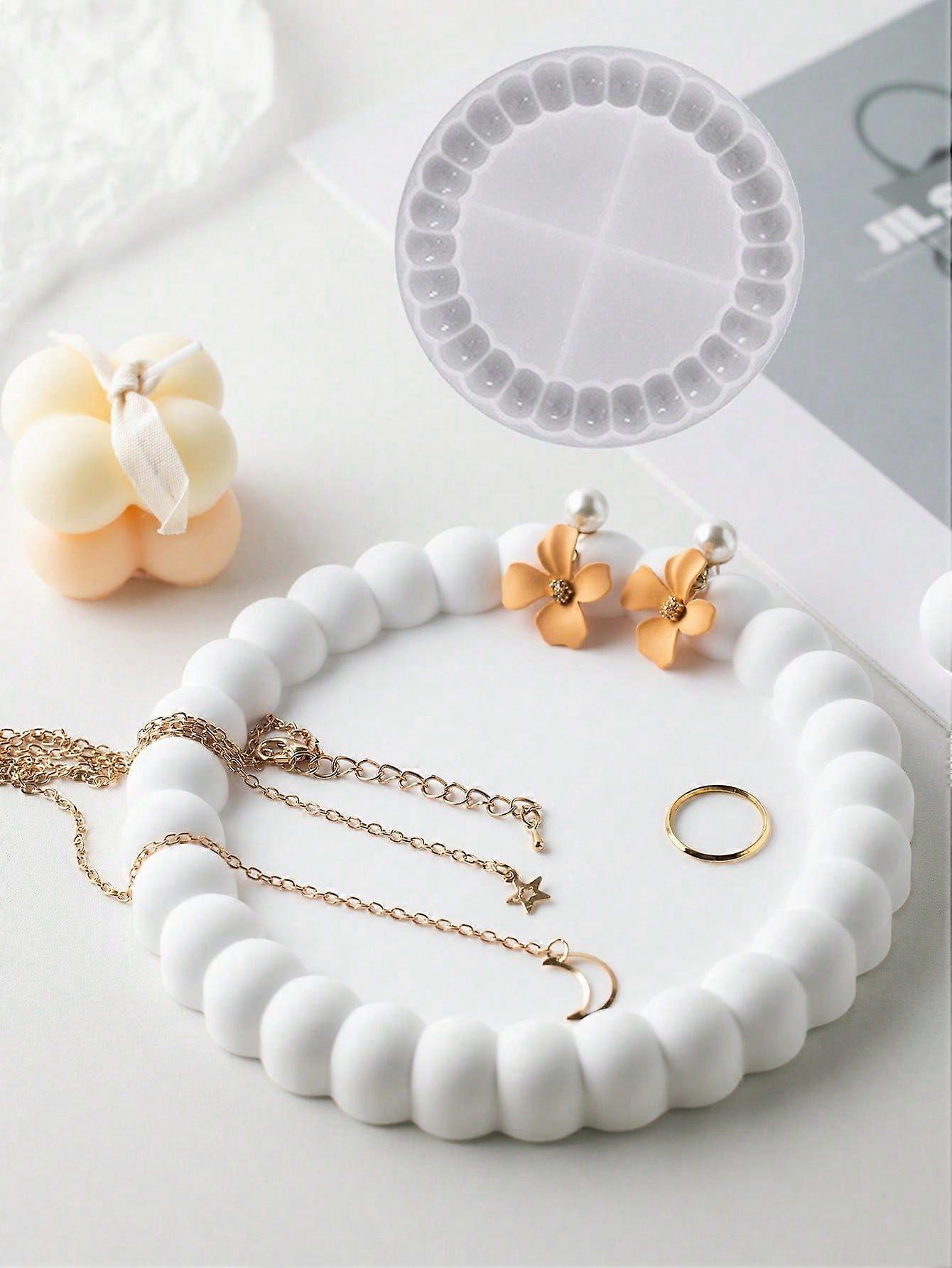 1 قطعة لطيف فقاعة صينية العفن الأسمنت ، منظم المجوهرات الصغيرة قالب الجص الحجري ، راتنجات الايبوكسي الحرف اليدوية قالب سيليكون ، الخرسانة DIY اليدوية مول