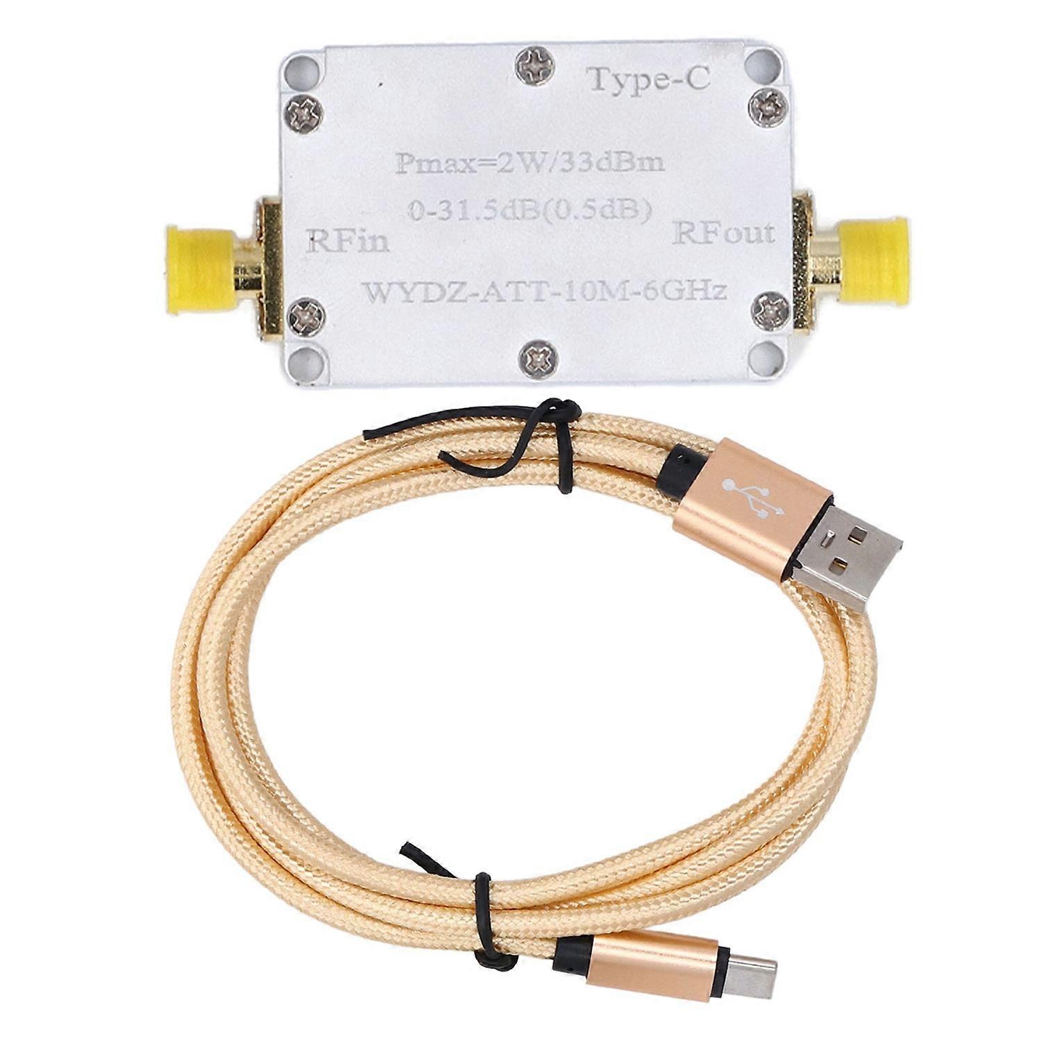 Digital Attenuator TYPE C SMA Female 2W 0‑31.5dB 0.5DB Step 33dBm Gain 10M‑6GHZ for CNC 