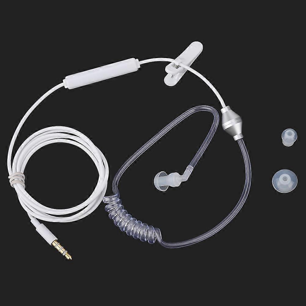 In ear Headsets Air Tube Security Earpiece with Mic for IOS for Android White