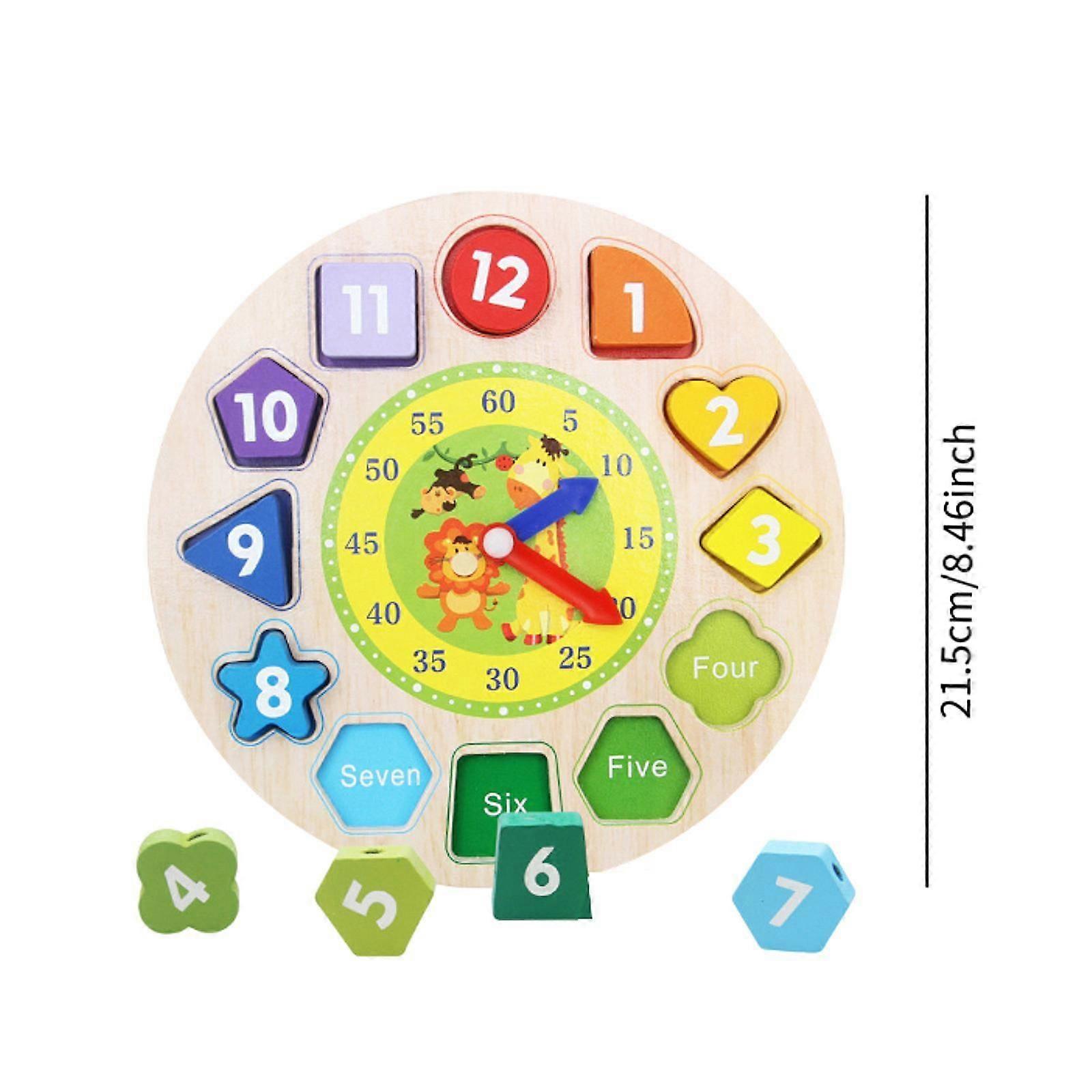 Shape Sorter Clock Portable Building Blocks for Children Kids 2 3 4 Year Old