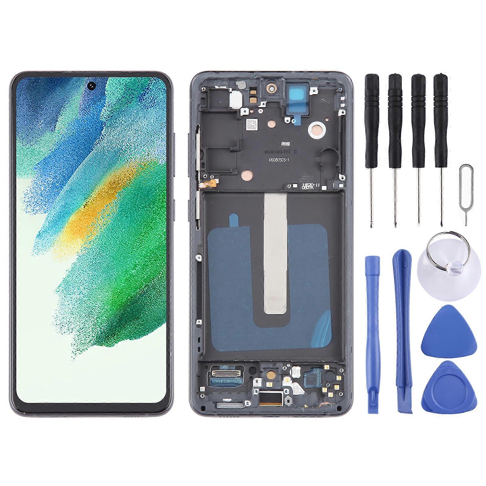 Για Samsung Galaxy S21 FE 5G SM-G990B 6.43 ιντσών Έκδοση ΕΕ OLED LCD οθόνη ψηφιοποίησης Πλήρης συναρμολόγηση με πλαίσιο (μαύρο)