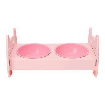 Dual Pet Food Bowl Food Grade Spill Proof Large Capacity Double Dog Cat Bowl for Small Medium Dogs C