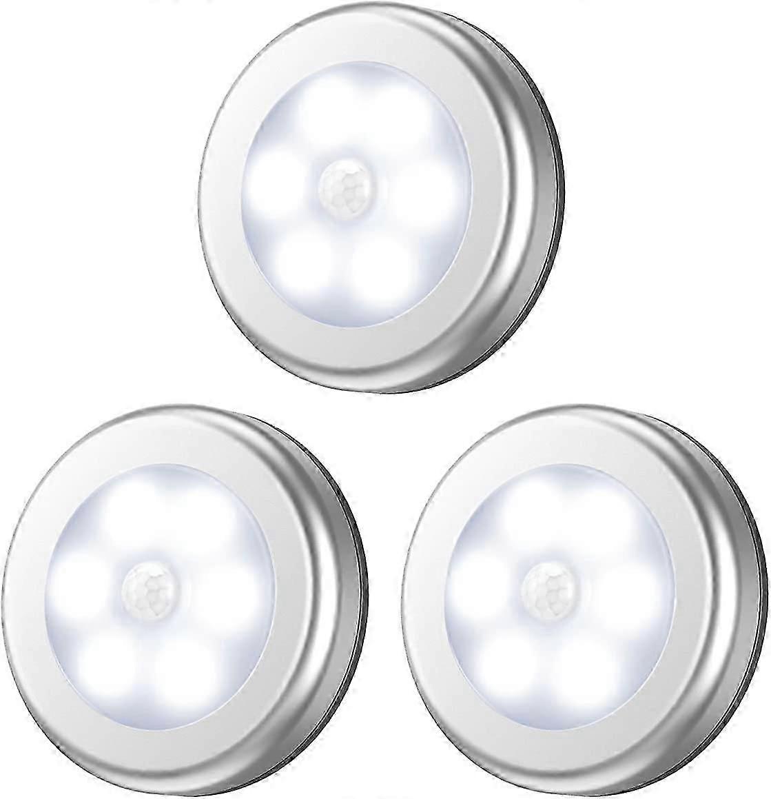 Nattlampa med rörelsesensor, 3-pack självhäftande inomhuslampor med rörelsesensor och självhäftande dynor, batteridriven kökslampa för underskåp_SZXM