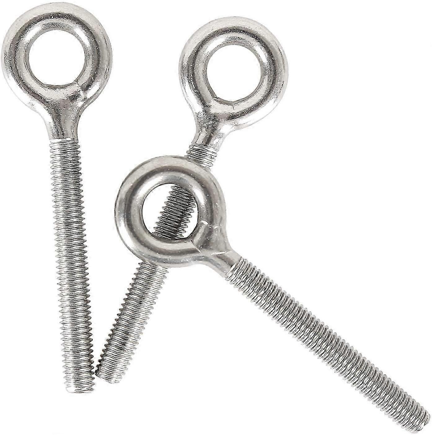 M6 304 Stainless Steel Long Ring Screw Threaded Rod Ring Bolt 10PCS