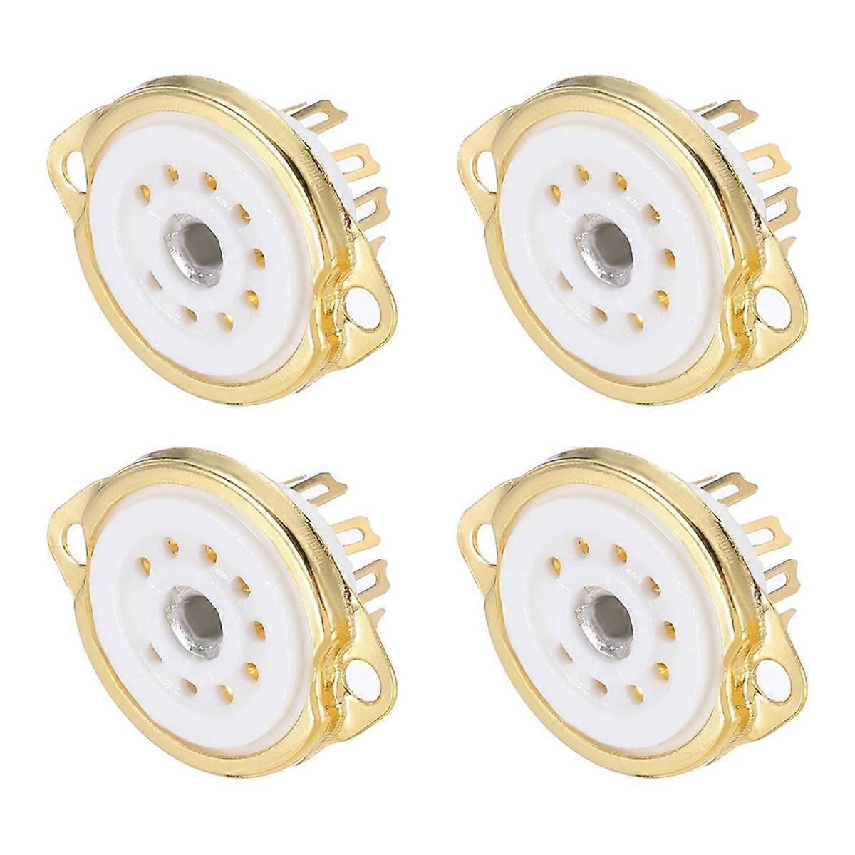 4Pcs 9pin Tube Socket Ceramic Tube Socket,Vacuum Protect Tube Socket for 12AX7,12AT7,12AU7,ECC83,ECC82,E88CC,6922