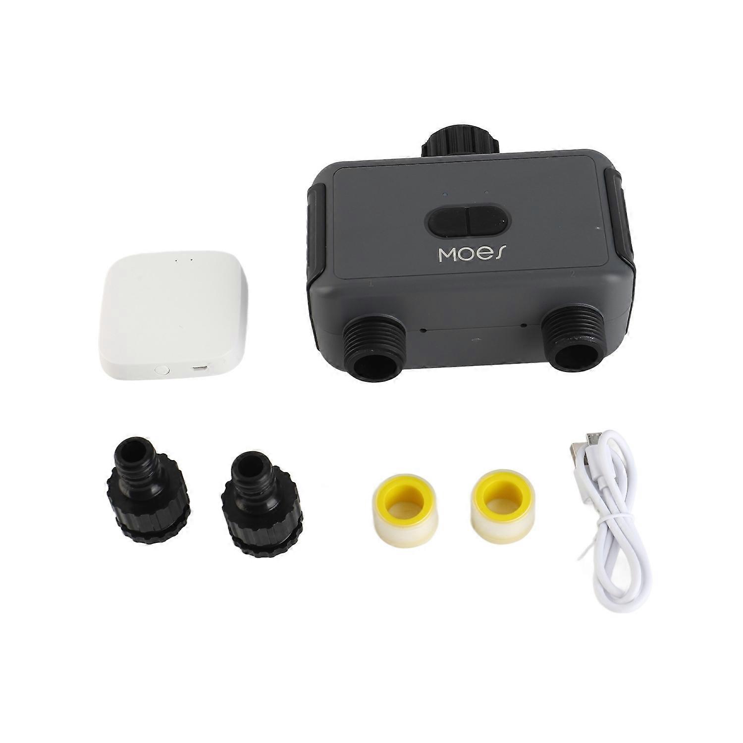 Sprinkler Timer APP Voice Assistant Control 2 Way Irrigation Water Timer IP55 Water Resistant Automa