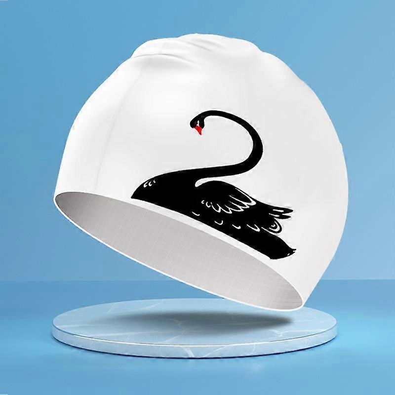 New Plus Size Silicone Swimming Caps Adults Waterproof Elastic Durable Swimming Pool Swan Diving Hat with Ear Cover Protect for Women Men