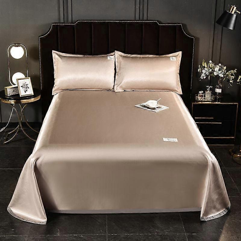 1.5m/1.8m/2m Light Luxury Ice Silk Mat Three-piece Soft Machine Washable Ice Silk Mattress Pillowcase Three-piece Set
